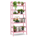 Homykic Bamboo Ladder Bookshelf, 4-Tier Ladder Shelf Open Book Shelf Freestanding Bookcase Bathroom Storage Rack Plant Stand for