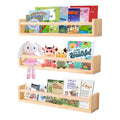 AZSKY Nursery Book Shelves 24 Inch Rustic Natural Wood Floating Shelves,Wall Book Shelves for Farmhouse,Bathroom D  cor,Kitchen 