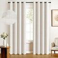 100% Blackout Curtains 45 Inches Long,Linen Blackout Curtains 45 Inch Length 2 Panels Set,Thermal Insulated Full Light Blackout 