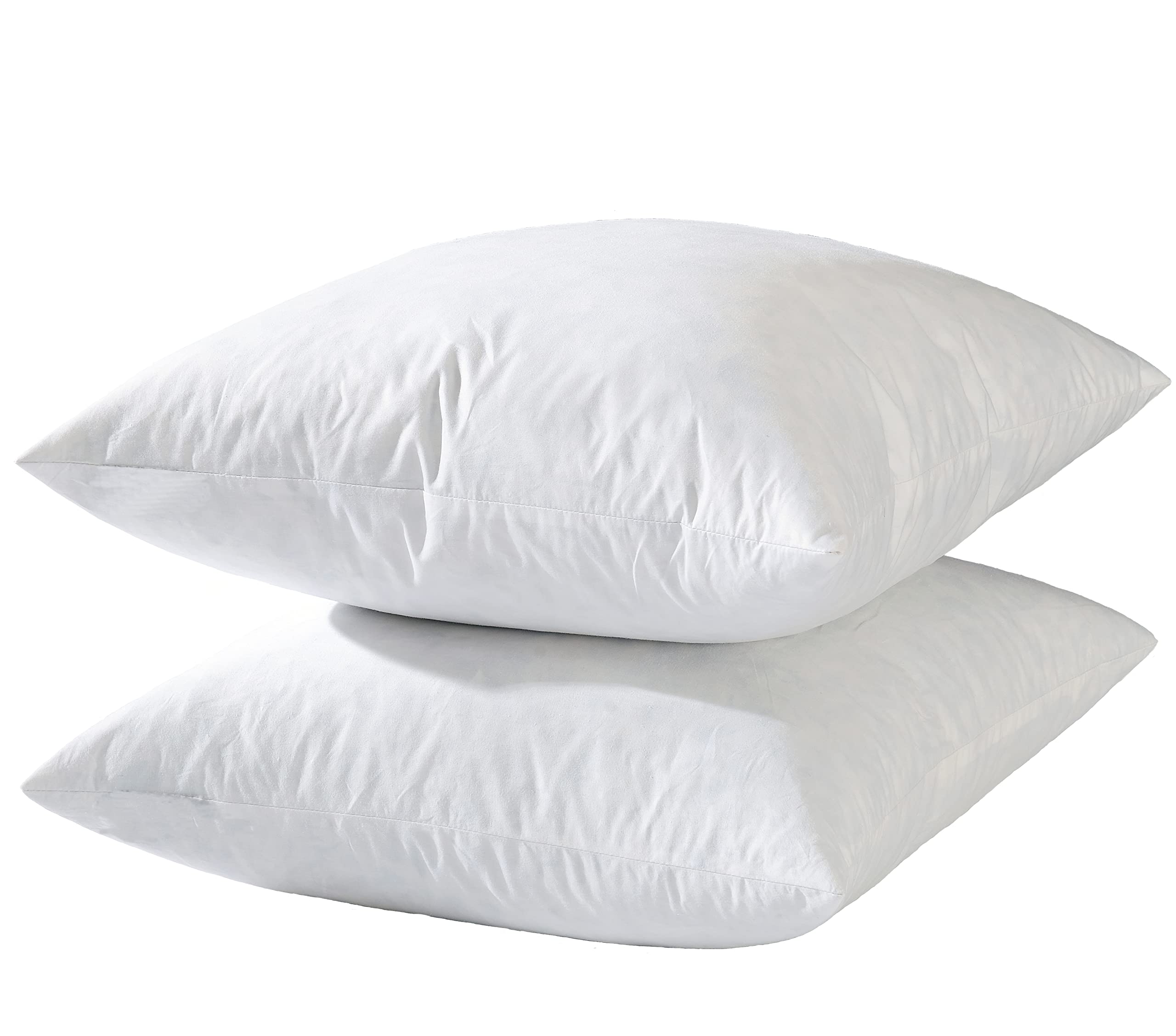 basic home 24x24 Euro Throw Pillow Inserts-Down Feather Pillow Inserts-Cotton Fabric-Set of 2-White.