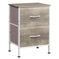 WLIVE Night Stand, Greige Nightstand with 2 Fabric Drawers, Small Dresser for Bedroom, Bedside Table End Table with Storage Draw