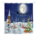 Mimihome Christmas Shower Curtain, Xmas Trees Winter Landscape Moon Night Waterproof Bath Curtains Bathroom, 72 Inch by 72 Inch,