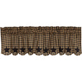 VHC Brands, Black Star, Cotton, 16x60, Scalloped Valance, Black