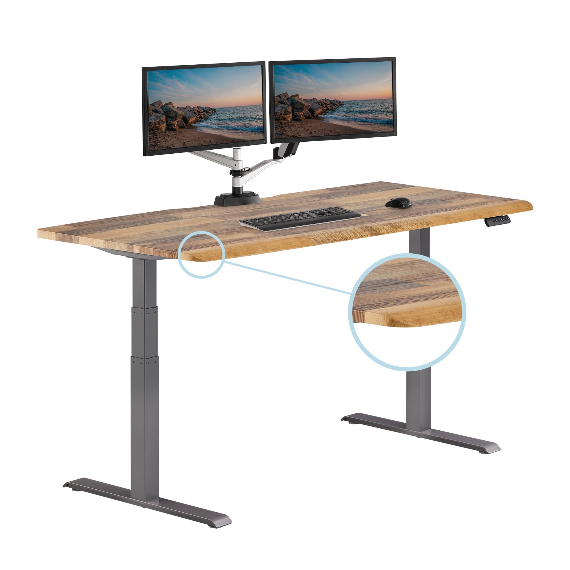 Vari ComfortEdge Standing Desk Height Adjustable- (72x30) Varidesk Electric Gaming or Home Office Desk- Sloped Ergonomic Front E