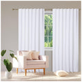 Bedding Craft Khadi Textured Cotton Curtain, 50x72 inch, White (Set of 2)
