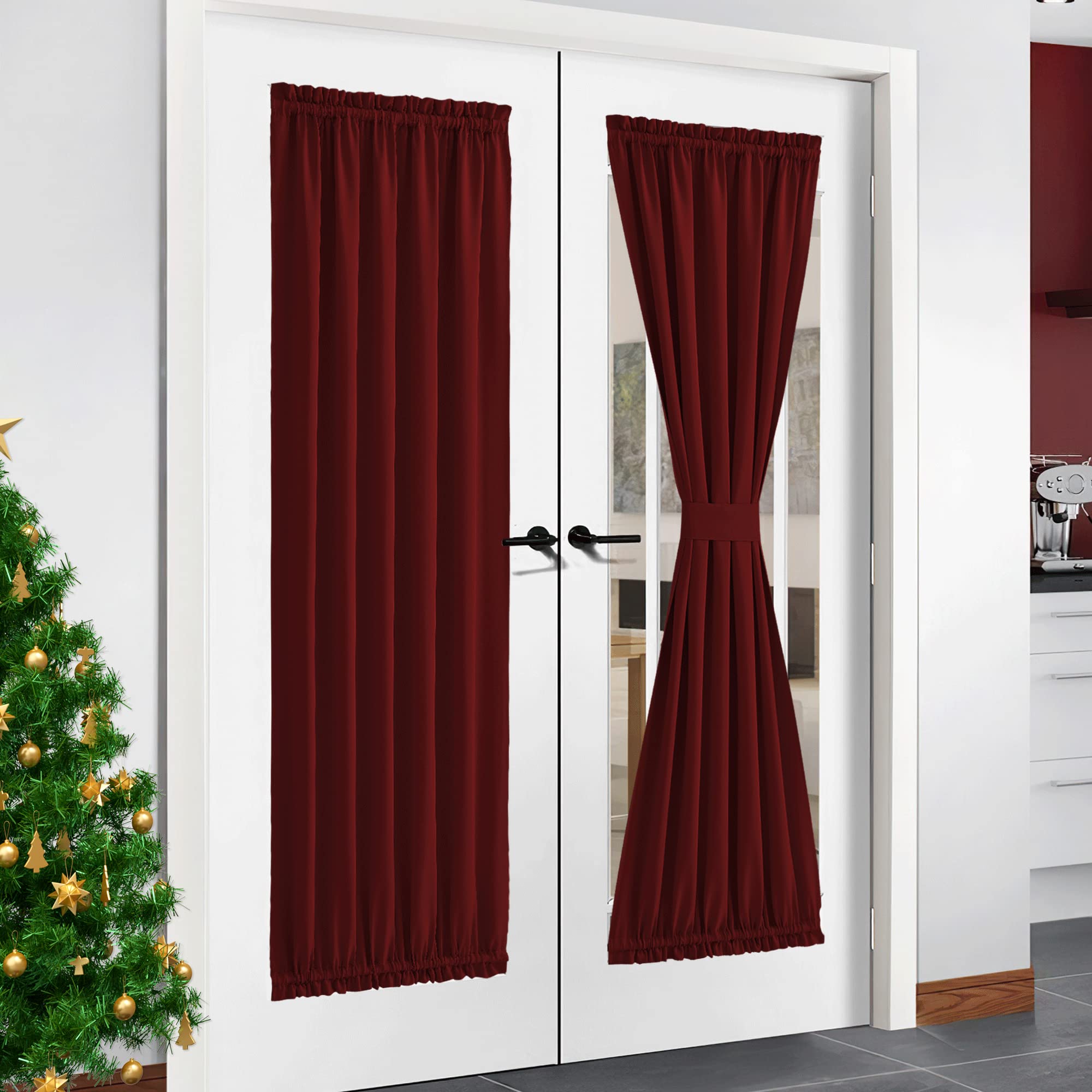 NICETOWN Sliding Door Curtain and Drape - Functional Thermal Insulated Blackout Curtain Door Blind and Shade Panel for French/Pa