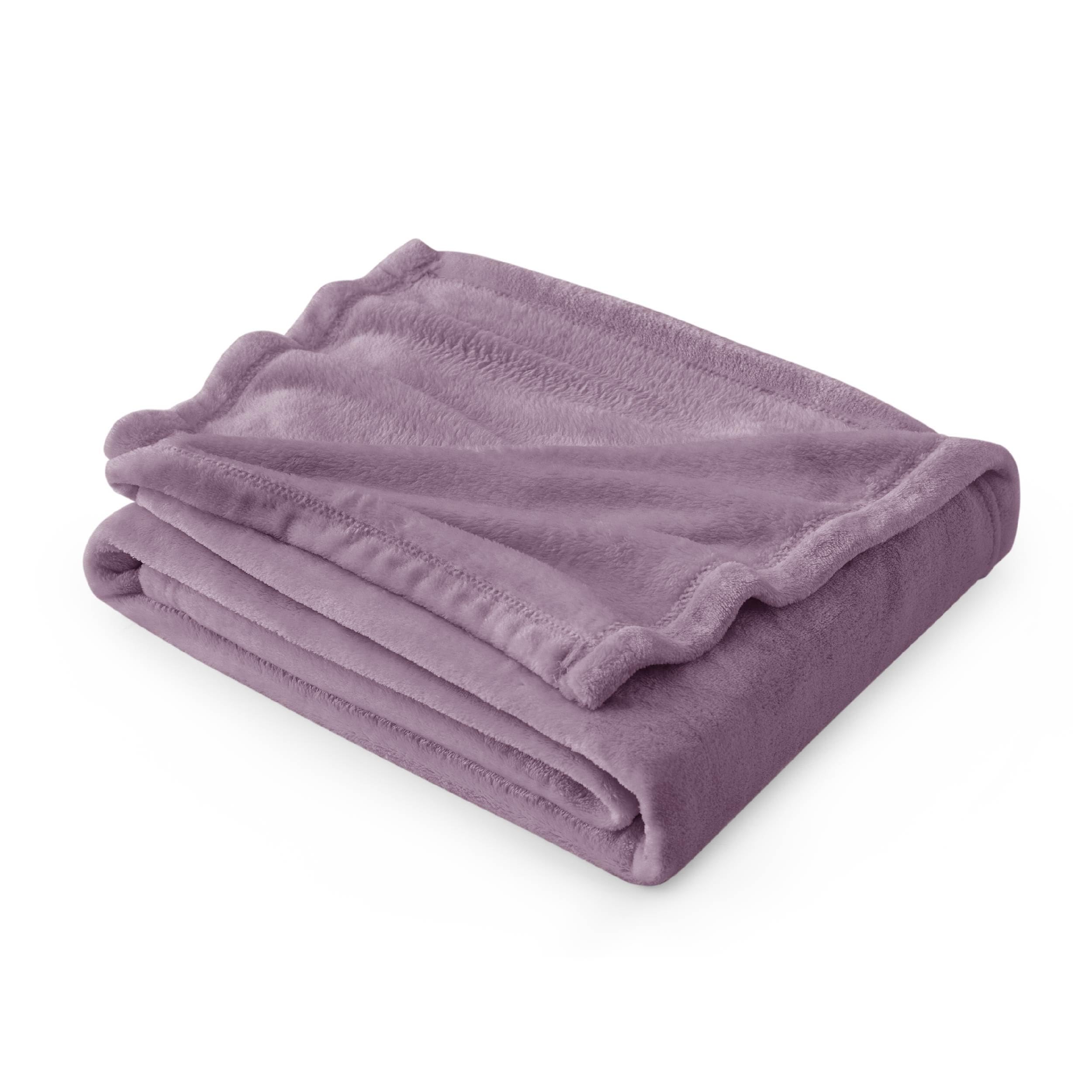 Bedsure GentleSoft Fleece Throw XL Blanket Fog Purple - 300GSM Soft Lightweight Plush Cozy Blankets for Bed, Sofa, Couch, Travel