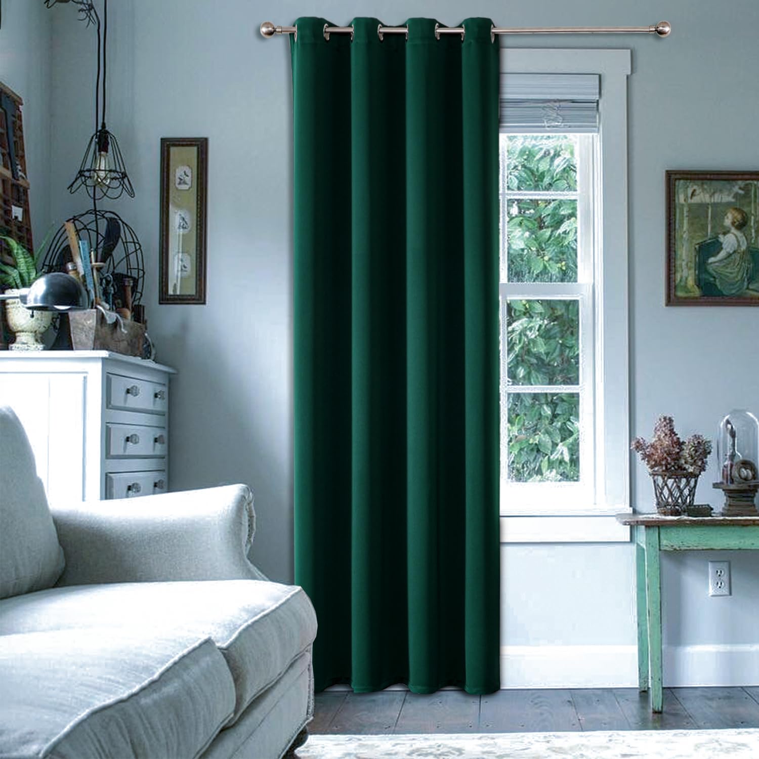 ChrisDowa Grommet Blackout Curtains for Bedroom - Thermal Insulated Room Darkening Curtains for Living Room (1 Panel Set, Forest