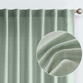 jinchan Linen Textured Curtains 63 Inch Length Green Curtains for Living Room Farmhouse Country Curtains Casual Weave Back Tab D