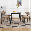 EDWELL Dining Chairs Set of 4, Round Upholstered Dining Room Chairs, Curved Backrest Boucle Dining Chair for Kitchen, Living Roo