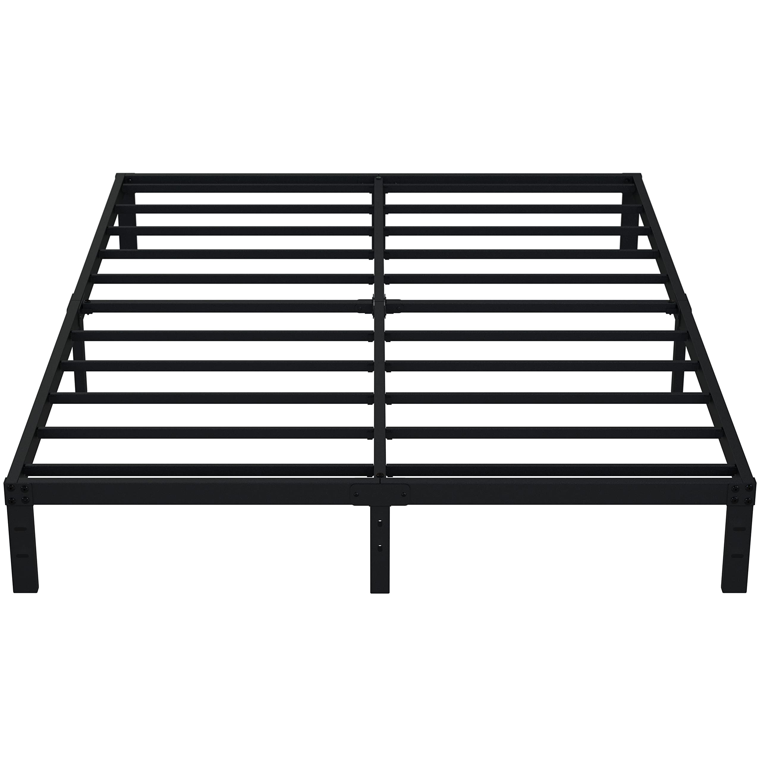 EMODA Queen Bed Frame No Box Spring Needed 10 Inch Heavy Duty Metal Platform BedFrame Queen Size with Steel Slats, Easy Assembly