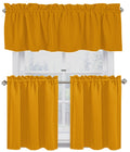 Native Fab 3 Pieces Window Curtain Tiers 26x36 and Valance 54x18 Set - Rod Pocket - Semi Sheer - Farmhouse Half Curtain for Kitc