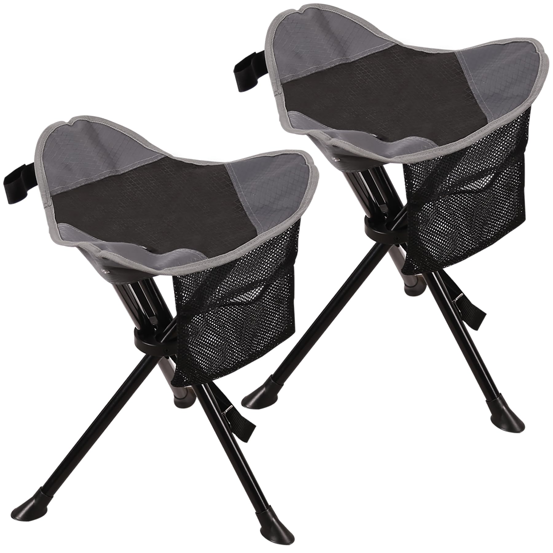 REDCAMP 2 Pack Folding Tripod Stools for Adults, Lightweight Portable Camping Stools for Fishing Hunting Backpacking Traveling, 
