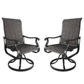 Amopatio Patio Swivel Chairs Set of 2, Outdoor Swivel Rocker Dining Chairs with All Weather Textilene High Back & Metal Frame, f