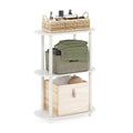 Furinno Turn-N-Tube No Tools 3-Tier Modern Oval Side Display Rack, White/Virgin White
