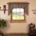 VHC Brands Rustic & Lodge Farmhouse Kitchen Window Curtains-Rory Swag Pair, 36x36x16, Chocolate Brown