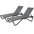 Kozyard 2Pack Patio Chaise Lounge Chair Full Flat Alumium Adjustable Chair Flat Chaise Lounge Outdoor Chair for Sunbathing, Pool