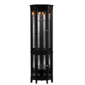 SEI Furniture Essex 2-Tier Corner Adjustable Glass Shelves Curio Cabinet, Black