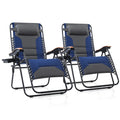 PHI VILLA XXL Oversized Padded Zero Gravity Chair, Foldable Patio Recliner, 30  Wide Seat Anti Gravity Lounger with Cup Holder, 