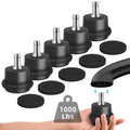 Bell Glides Replacement Office Chair or Stool Swivel Caster Wheels to Fixed Stationary Castors, Office Chair Wheels for Carpet -
