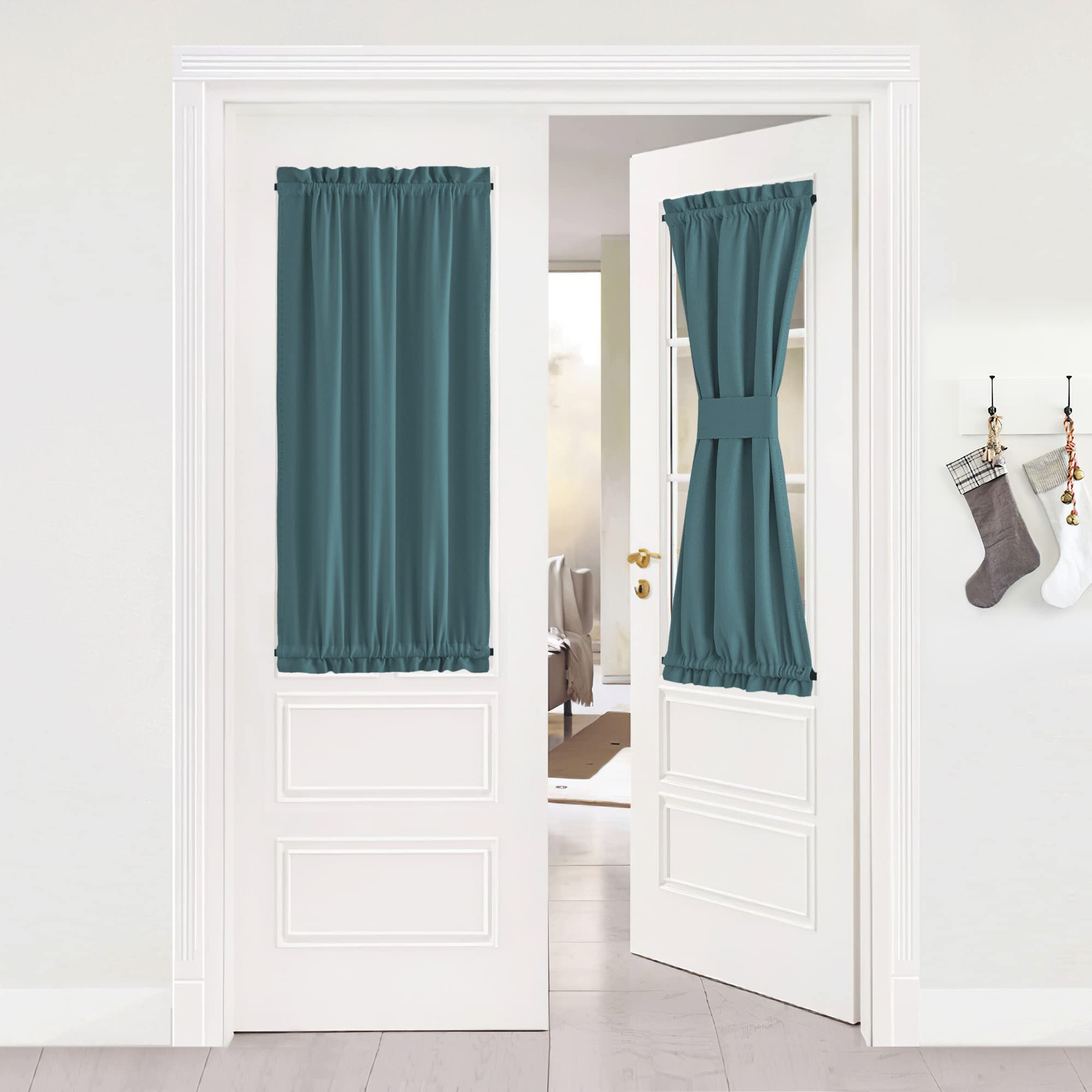 NICETOWN Door Blackout Curtain - Room Darkening Thermal Insulated Small Half Door Window Treatment Curtain Panel for Front Door/