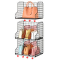 Sonyabecca Purse Storage Organizer for Closet : Adjustable 3-Pack Dividers Handbag Organizer - Stackable Wire Handbags Storage B