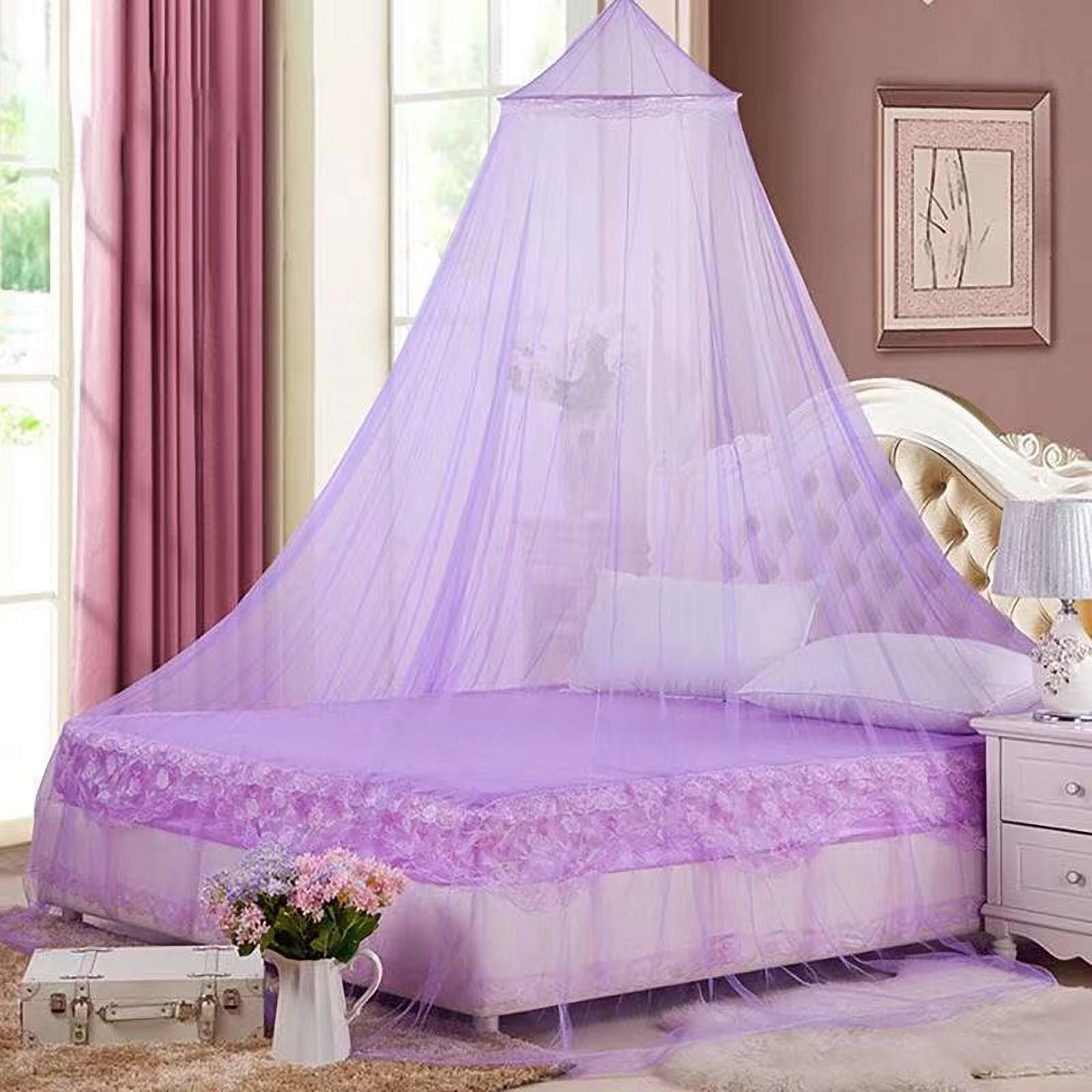 Eimilaly Bed Canopy Mosquito Net, Bed Canopy for Girls Room Decor - Insect Protection Hanging Canopy for Adults, Babies, Outdoor