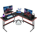 Homall L Shaped Gaming Desk Computer Corner Desk PC Gaming Desk Table with Large Monitor Riser Stand for Home Office Sturdy Writ