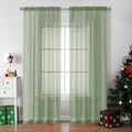 OVZME Bedroom Curtains 2 Panel Sets 84 Inch Length - Transparent Light Weight Soft Window Treatment Panels for Study Room/Living