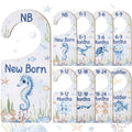 CORNER LACE Baby Closet Dividers 8PCS, Racing/Race Car Theme Wooden Double-Sided Clothes Size Hanger Organizer from Newborn to T
