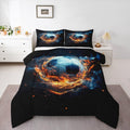 jejeloiu Boys 3D Soccer Comforter Set Full Size Kids Football Bedding Set for Girls Teens Sports Ball Gaming Theme Duvet Quilt R