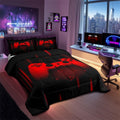 Feelyou Boys Gamer Comforter Set King Size Gaming Bedding Set Kids Video Games Comforter for Teen Child Gamer Room Decor Super S