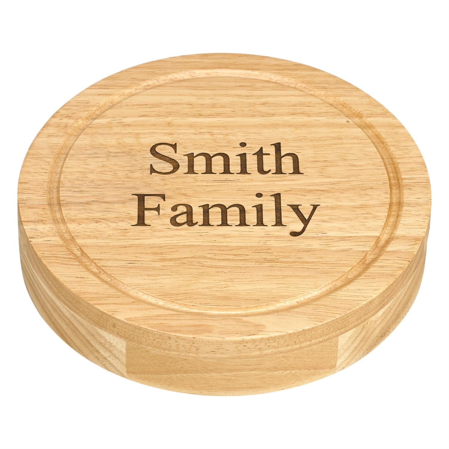 Round Swiveling Cheeseboard with Four Metal Utensils