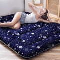 MAXYOYO Navy Starry Sky Japanese Floor Futon Mattress, Tatami Floor Mat Portable Camping Mattress Kids Sleeping Pad Foldable Rol