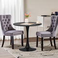 SoarTalent 3-Pieces 31.5 Round Dining Table Set for 2, Black Dining Table & 2 Velvet Upholstered Dining Chairs for Kitchen Dinin