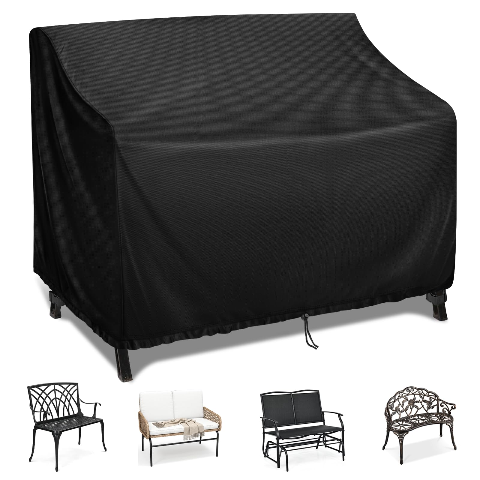 Kingling Outdoor Bench Covers, Patio Loveseats Cover Waterproof Bench Covers for Outdoor Furniture Glider Chair Sofa Cover, 48 W