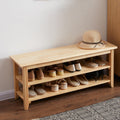 XKZG Storage Bench Wooden Shoe Rack Bench Simple Style Wood Entryway Bench (Natural,39.4)