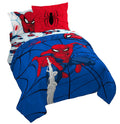 Marvel Spiderman Webtastic 7 Piece Queen Size Bed Set - Includes Reversible comforter & Sheet Set - Super Soft Kids Bedding Fade