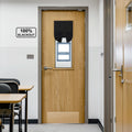 NICETOWN 100% Blackout Door Curtain for Classroom, Lockdown Shade Window Covering for Privacy, Easy Installed Front Back Door Wi