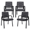 SUPER DEAL Office Guest Chair Bonded Leather Executive Side Chair Reception Chair with Solid Metal Frame Home Office Furniture, 