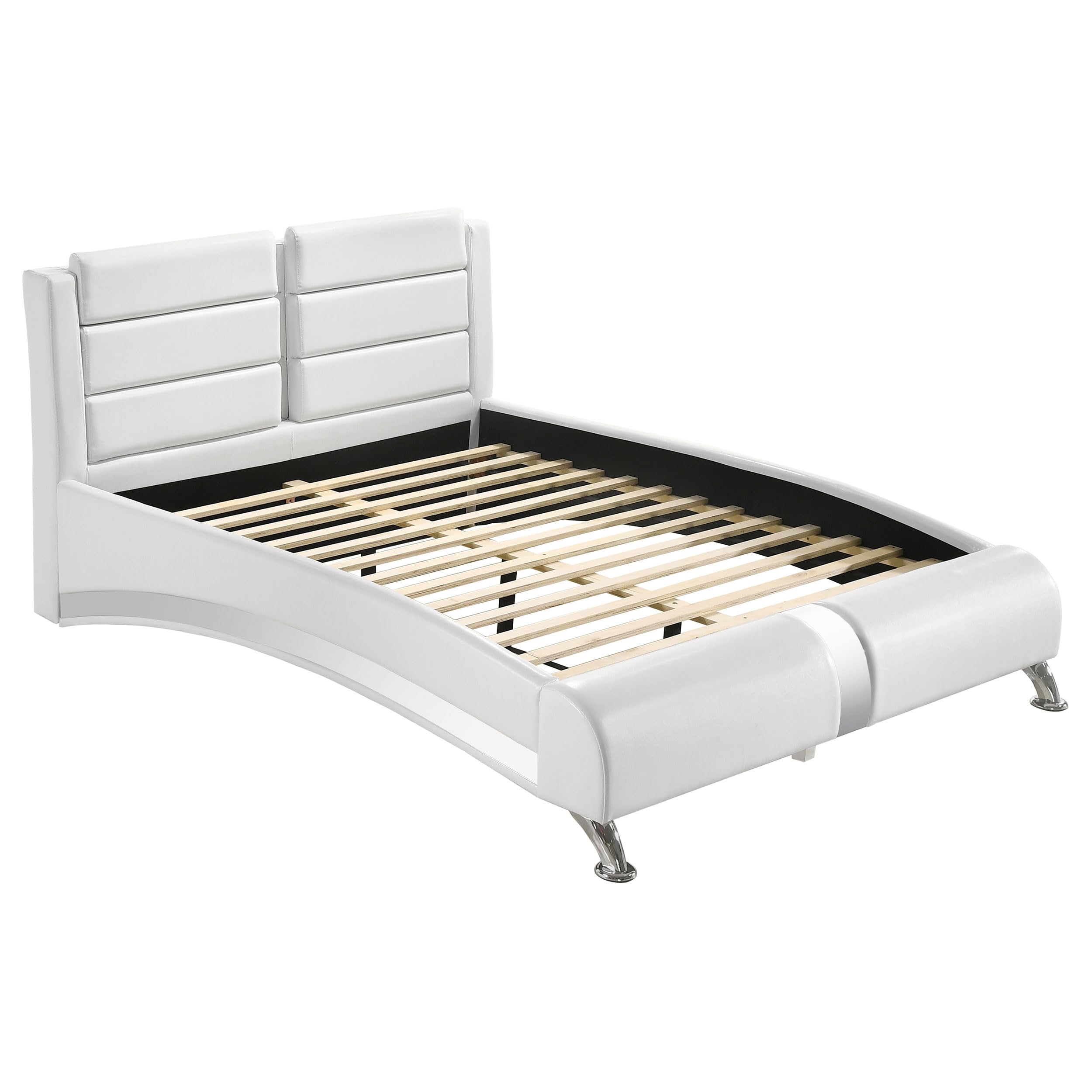 Coaster Home Furnishings Jeremaine Contemporary Leatherette Upholstered Eastern King Size Sleigh Bed Frame Platform Bed 40-inch 