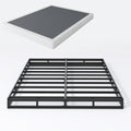 SHLAND Box Spring Full 5 Inch Low Profile Heavy Duty Metal Mattress Foundation with Easy Clean Fabric Bed Cover, Non-Slip, No No