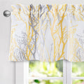 DriftAway Tree Branch Abstract Ink Printing Lined Thermal Insulated Window Curtain Valance Rod Pocket 52 Inch by 14 Inch Plus 2 