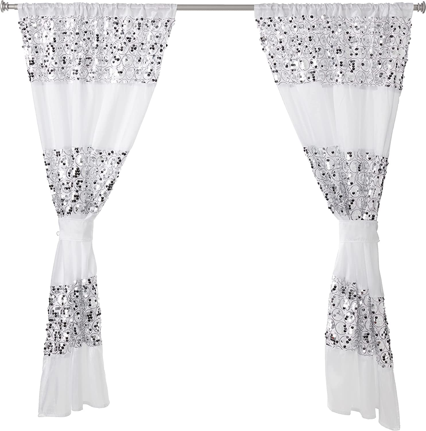 Zahari Home Sinatra Window Curtain Stylish Bathroom Window Curtain,36 x 54 Each, Set of 2, White