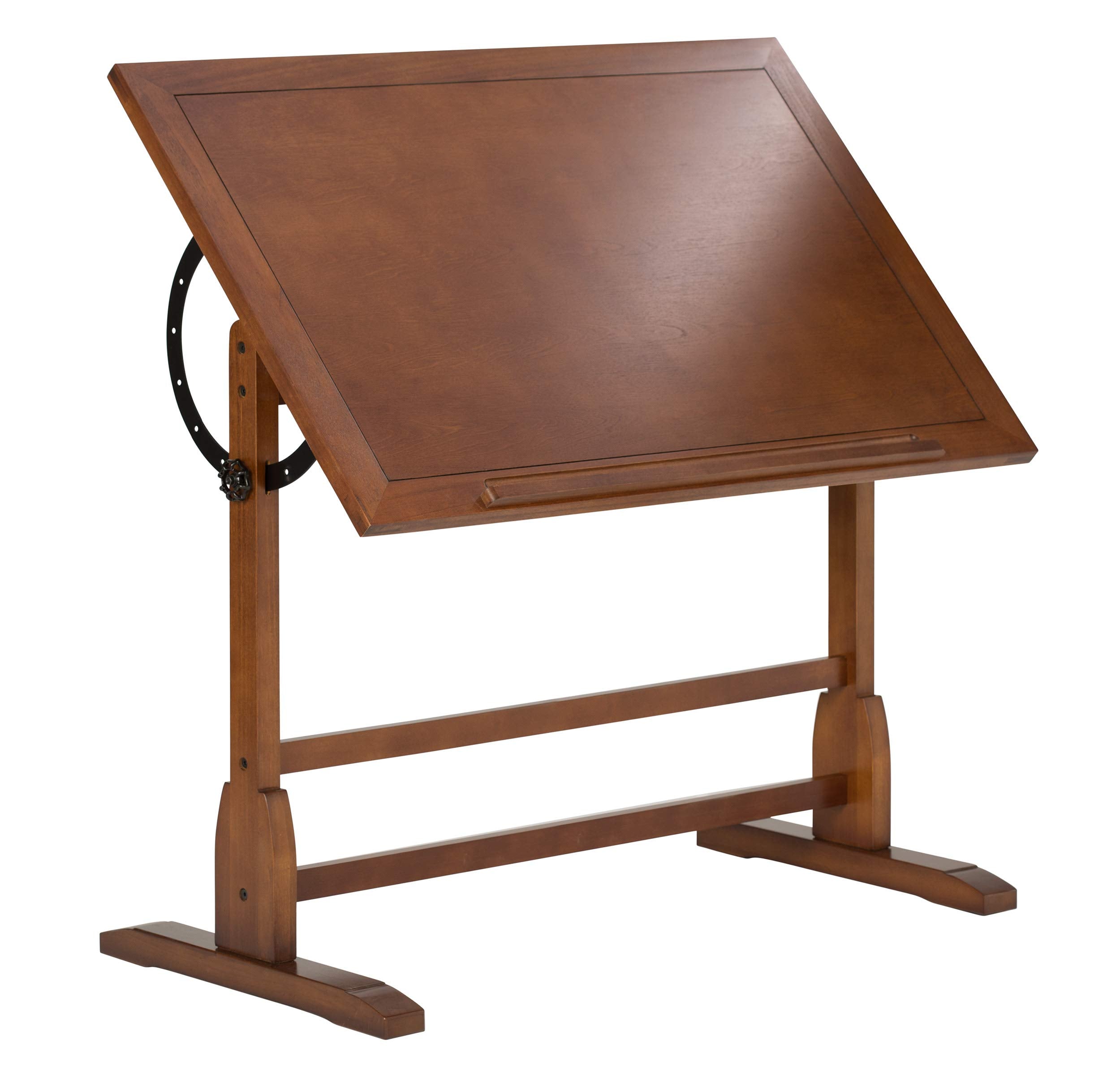Studio Designs Vintage Drafting Table - Antique Design Solid Wood Drafting Table with Built-In Pencil Groove and Pencil Ledge - 