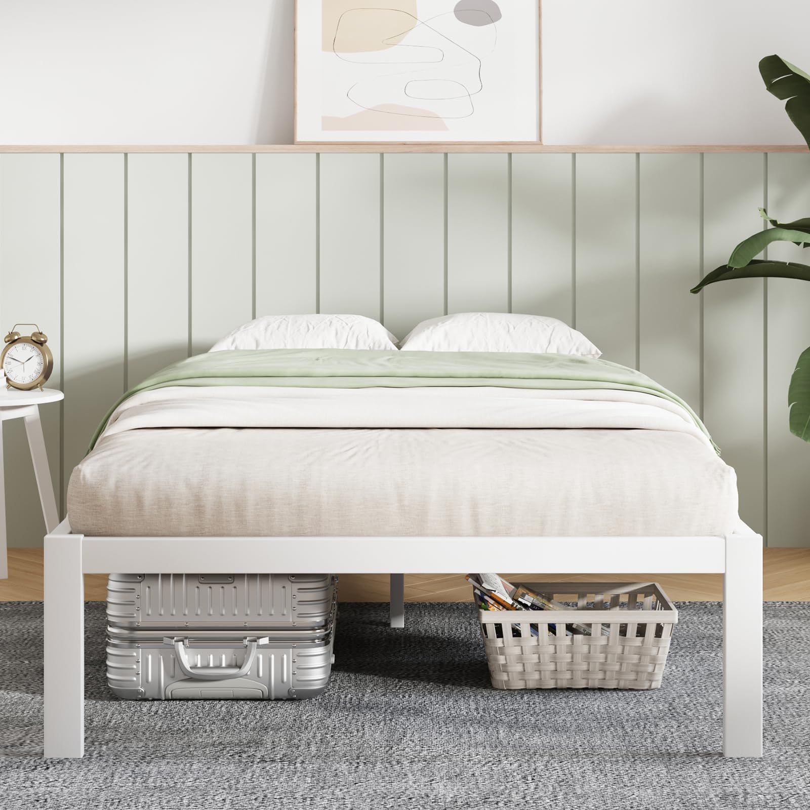 Novilla Twin Bed Frame Without Headboard, Metal Platform Bed Frame, Heavy Duty, No Box Spring Needed, Wood Slat Support, Easy As