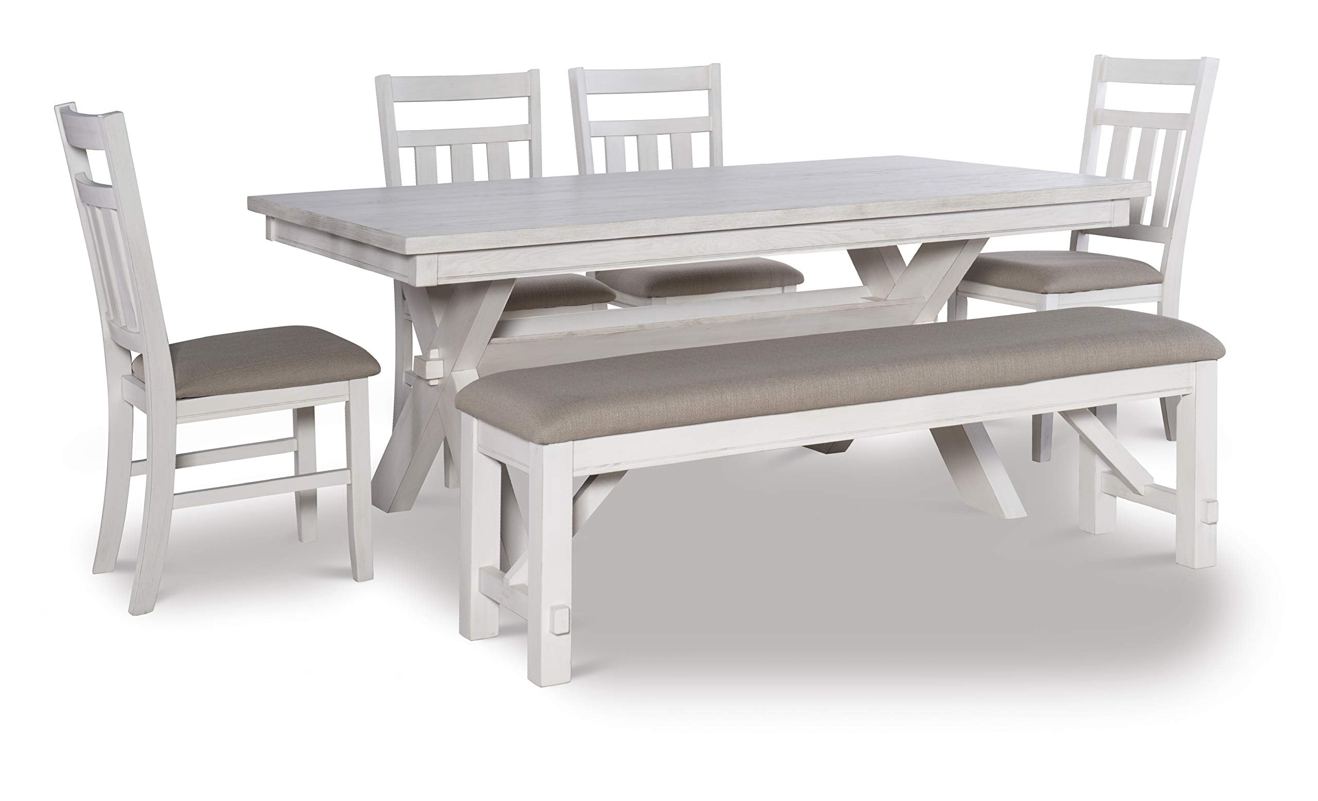 Powell Turino Distressed White 6 PC Dining Set