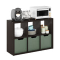 Furinno Cubicle Open Back Decorative Cube Storage Organizer, 6-Cube, Black Dark Oak