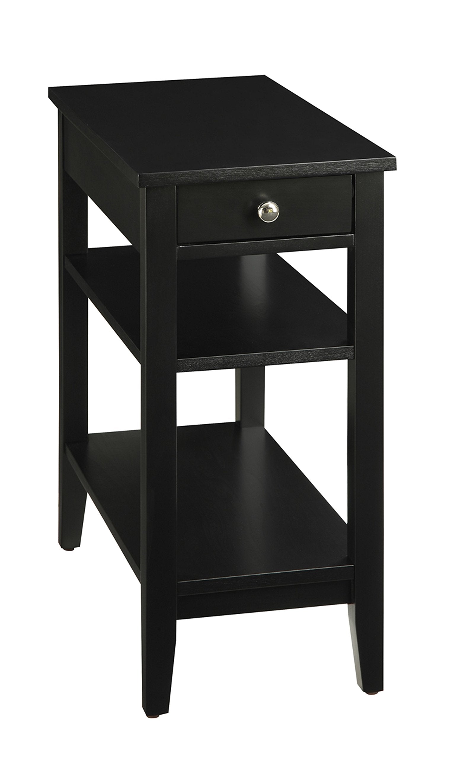 Convenience Concepts American Heritage 1 Drawer Chairside End Table with Shelves, 23.5L x 11.25W x 24H, Sea Foam