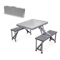 ONIVA - a Picnic Time brand - Aluminum Folding Picnic Table - Camping Table - Outdoor Table with Umbrella Hole, (Silver), 36 x 5